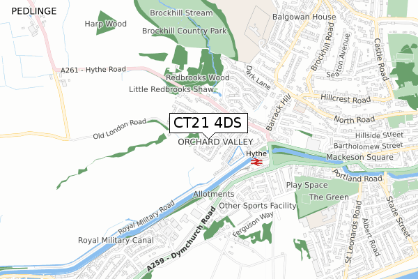 CT21 4DS map - small scale - OS Open Zoomstack (Ordnance Survey)