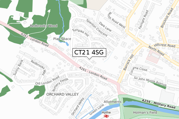 CT21 4SG map - large scale - OS Open Zoomstack (Ordnance Survey)