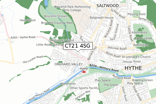 CT21 4SG map - small scale - OS Open Zoomstack (Ordnance Survey)