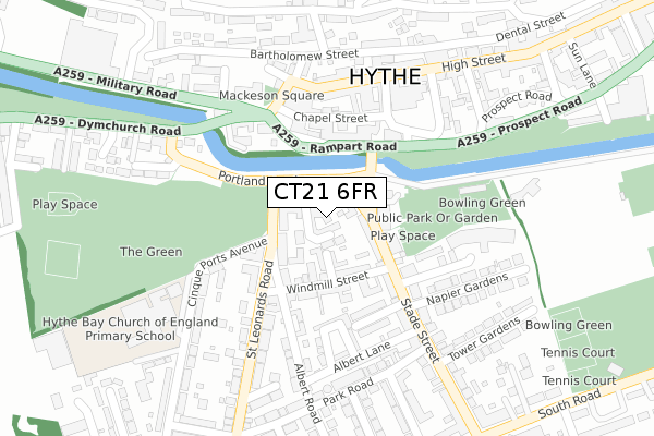 CT21 6FR map - large scale - OS Open Zoomstack (Ordnance Survey)