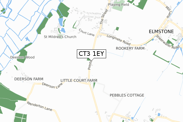 CT3 1EY map - small scale - OS Open Zoomstack (Ordnance Survey)