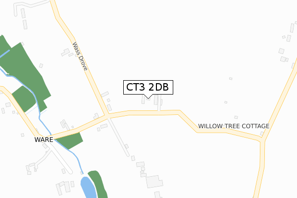 CT3 2DB map - large scale - OS Open Zoomstack (Ordnance Survey)