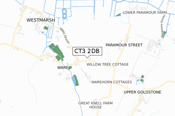 CT3 2DB map - small scale - OS Open Zoomstack (Ordnance Survey)