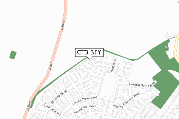 CT3 3FY map - large scale - OS Open Zoomstack (Ordnance Survey)