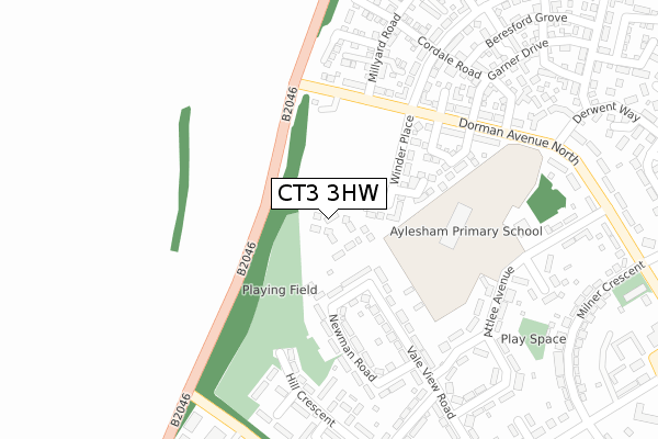 CT3 3HW map - large scale - OS Open Zoomstack (Ordnance Survey)