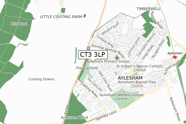 CT3 3LP map - small scale - OS Open Zoomstack (Ordnance Survey)