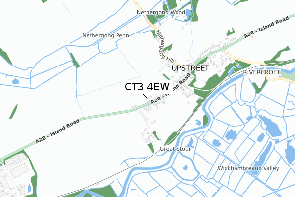 CT3 4EW map - small scale - OS Open Zoomstack (Ordnance Survey)