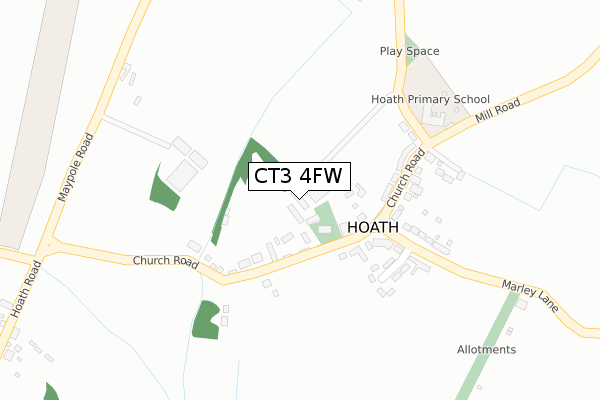 CT3 4FW map - large scale - OS Open Zoomstack (Ordnance Survey)