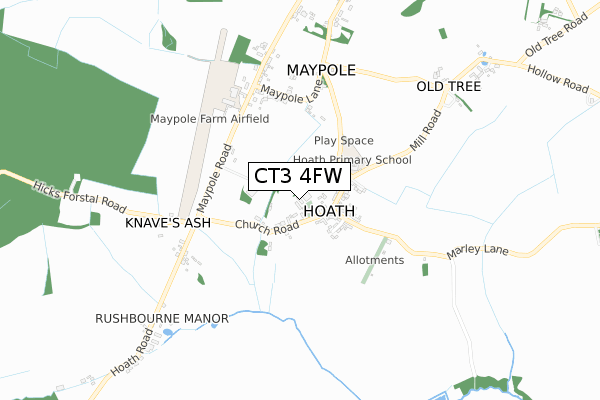 CT3 4FW map - small scale - OS Open Zoomstack (Ordnance Survey)