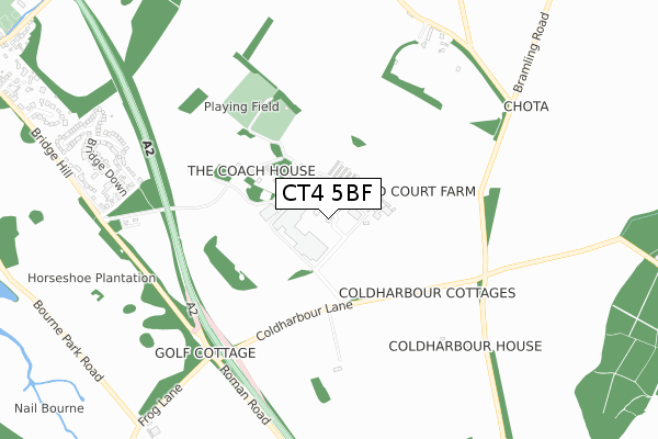 CT4 5BF map - small scale - OS Open Zoomstack (Ordnance Survey)