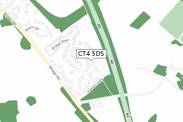 CT4 5DS map - large scale - OS Open Zoomstack (Ordnance Survey)