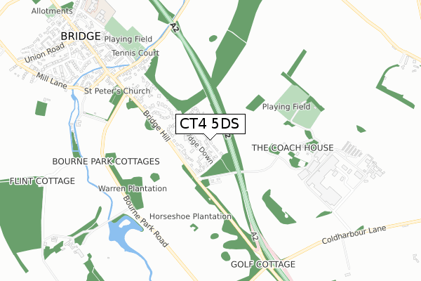 CT4 5DS map - small scale - OS Open Zoomstack (Ordnance Survey)