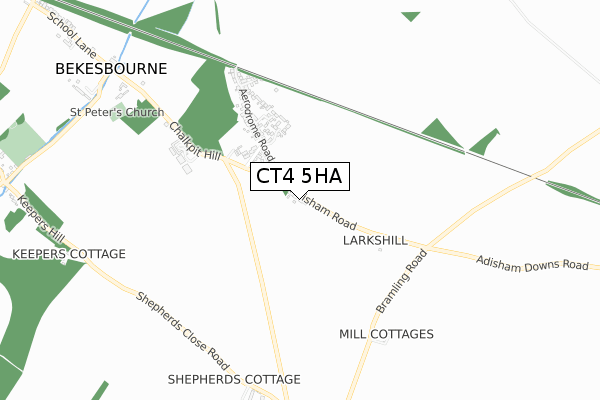 CT4 5HA map - small scale - OS Open Zoomstack (Ordnance Survey)