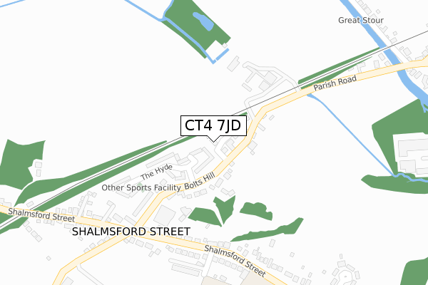 CT4 7JD map - large scale - OS Open Zoomstack (Ordnance Survey)