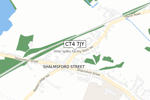 CT4 7JY map - large scale - OS Open Zoomstack (Ordnance Survey)