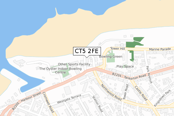 CT5 2FE map - large scale - OS Open Zoomstack (Ordnance Survey)