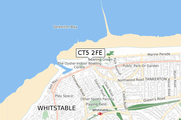 CT5 2FE map - small scale - OS Open Zoomstack (Ordnance Survey)