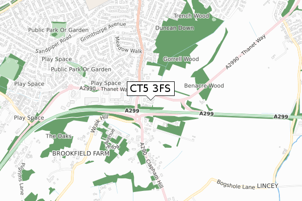 CT5 3FS map - small scale - OS Open Zoomstack (Ordnance Survey)