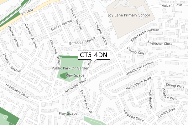 CT5 4DN map - large scale - OS Open Zoomstack (Ordnance Survey)