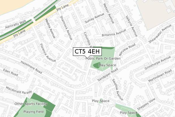 CT5 4EH map - large scale - OS Open Zoomstack (Ordnance Survey)