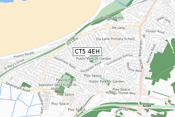 CT5 4EH map - small scale - OS Open Zoomstack (Ordnance Survey)