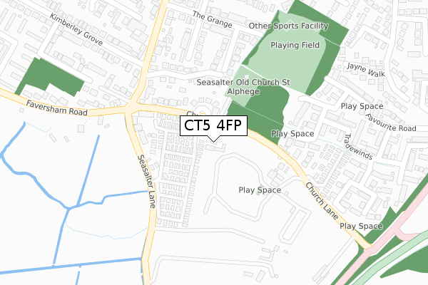 CT5 4FP map - large scale - OS Open Zoomstack (Ordnance Survey)