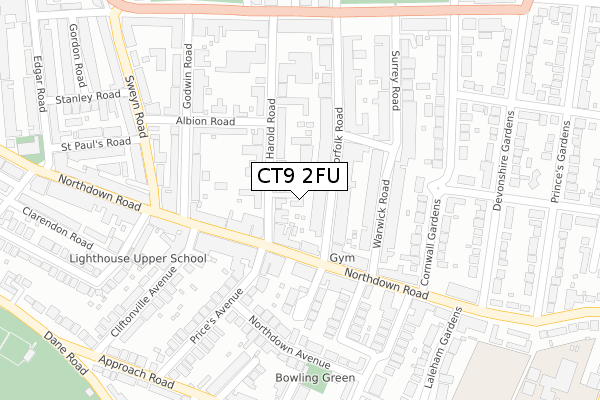 CT9 2FU map - large scale - OS Open Zoomstack (Ordnance Survey)