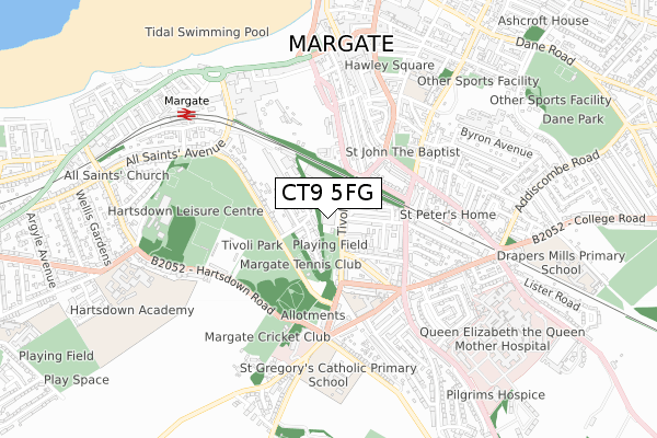 CT9 5FG map - small scale - OS Open Zoomstack (Ordnance Survey)