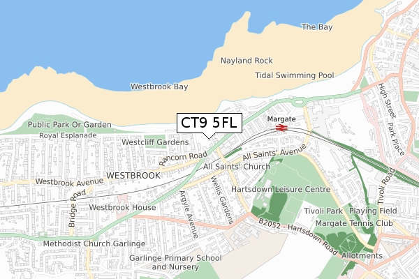 CT9 5FL map - small scale - OS Open Zoomstack (Ordnance Survey)