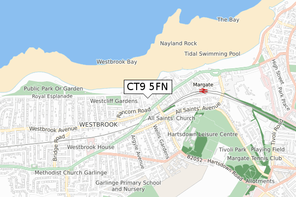 CT9 5FN map - small scale - OS Open Zoomstack (Ordnance Survey)