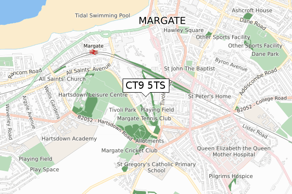 CT9 5TS map - small scale - OS Open Zoomstack (Ordnance Survey)