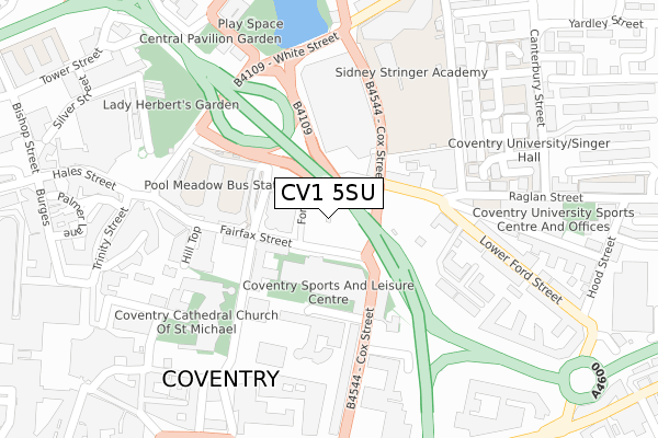 CV1 5SU map - large scale - OS Open Zoomstack (Ordnance Survey)