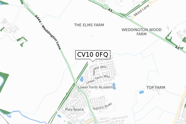 CV10 0FQ map - small scale - OS Open Zoomstack (Ordnance Survey)