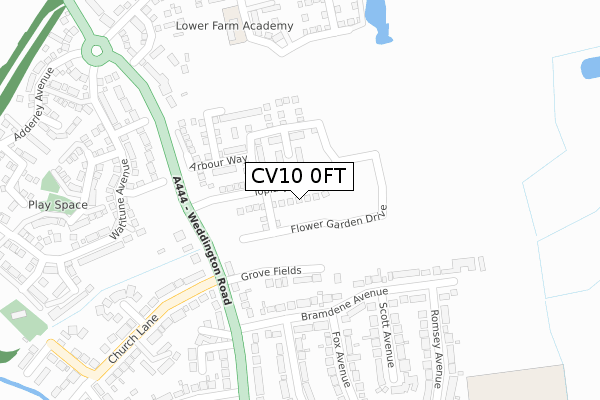 CV10 0FT map - large scale - OS Open Zoomstack (Ordnance Survey)