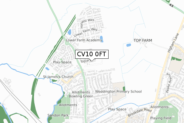 CV10 0FT map - small scale - OS Open Zoomstack (Ordnance Survey)