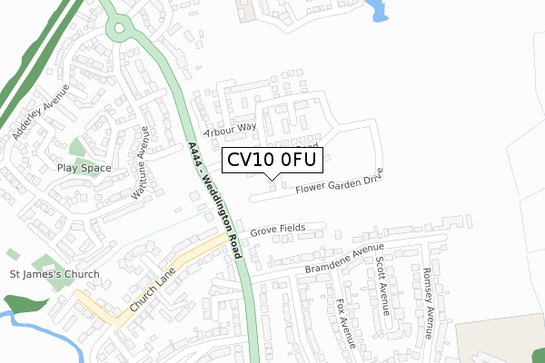 CV10 0FU map - large scale - OS Open Zoomstack (Ordnance Survey)