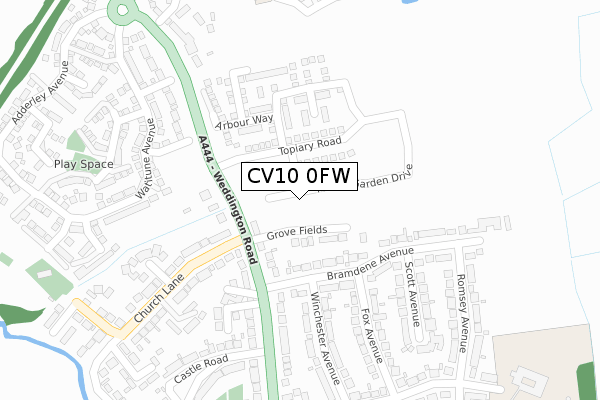 CV10 0FW map - large scale - OS Open Zoomstack (Ordnance Survey)