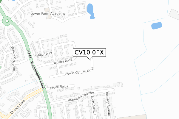 CV10 0FX map - large scale - OS Open Zoomstack (Ordnance Survey)