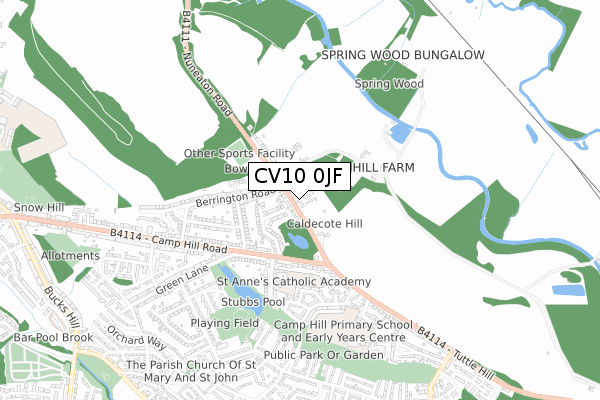 CV10 0JF map - small scale - OS Open Zoomstack (Ordnance Survey)