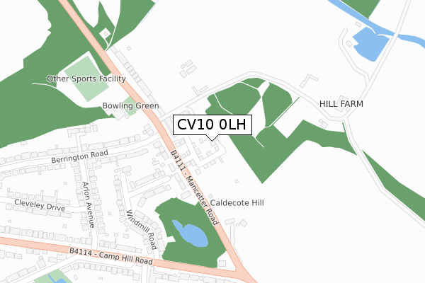 CV10 0LH map - large scale - OS Open Zoomstack (Ordnance Survey)