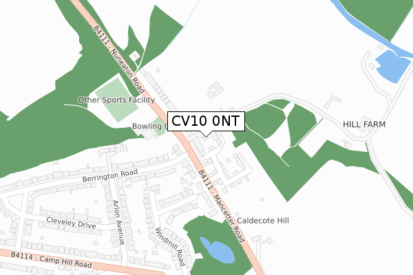 CV10 0NT map - large scale - OS Open Zoomstack (Ordnance Survey)