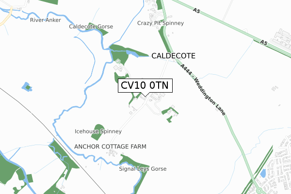 CV10 0TN map - small scale - OS Open Zoomstack (Ordnance Survey)