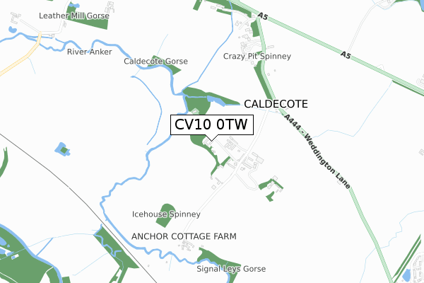 CV10 0TW map - small scale - OS Open Zoomstack (Ordnance Survey)