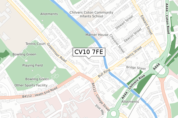 CV10 7FE map - large scale - OS Open Zoomstack (Ordnance Survey)