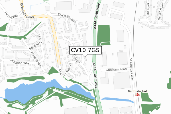 CV10 7GS map - large scale - OS Open Zoomstack (Ordnance Survey)