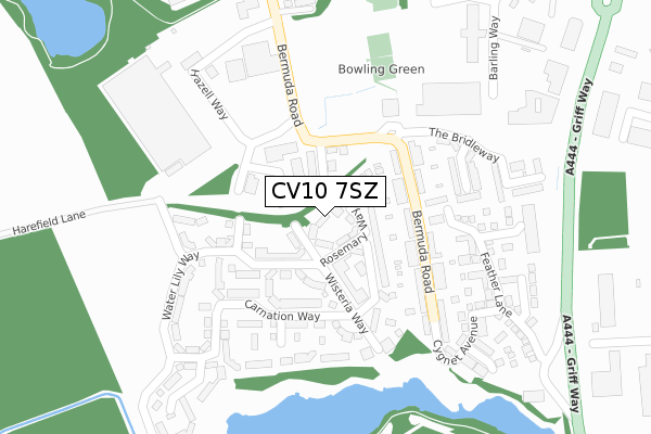 CV10 7SZ map - large scale - OS Open Zoomstack (Ordnance Survey)