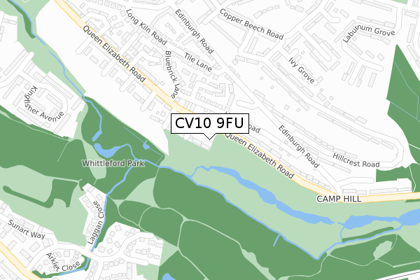 CV10 9FU map - large scale - OS Open Zoomstack (Ordnance Survey)