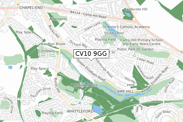 CV10 9GG map - small scale - OS Open Zoomstack (Ordnance Survey)