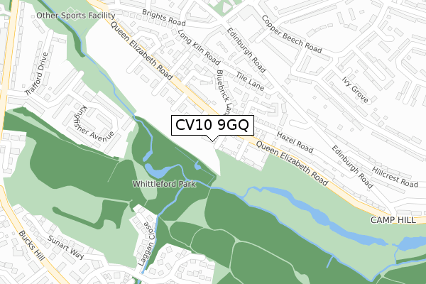 CV10 9GQ map - large scale - OS Open Zoomstack (Ordnance Survey)