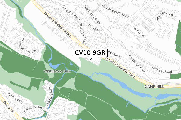 CV10 9GR map - large scale - OS Open Zoomstack (Ordnance Survey)